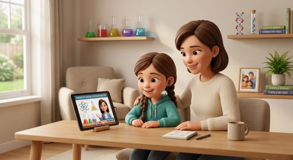 online chemistry lessons with molecular structures and virtual tutor explanation