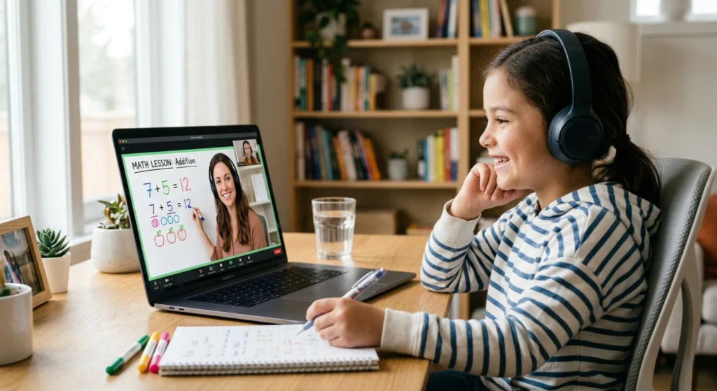 Comparison of effective online tutor engaging student versus disengaged tutor in virtual class