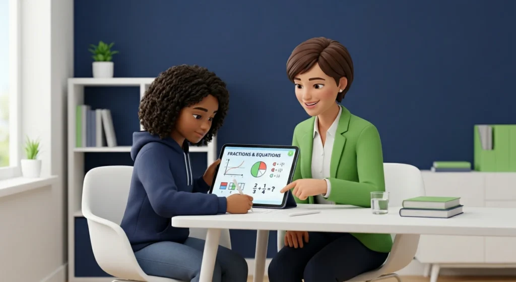 student improving skills through personalized tutoring for academic performance with one-on-one guidance